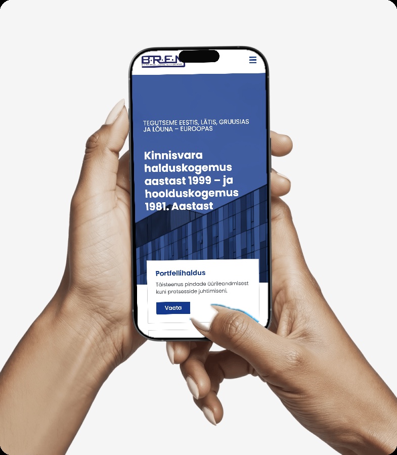 Brem Grupp kodulehe avaleht nutitelefonis käes