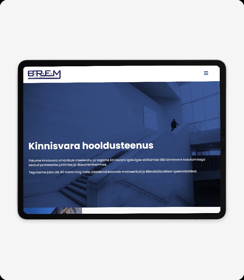 Brem Grupp kodulehe alamleht horisontaalses tahvelarvutis