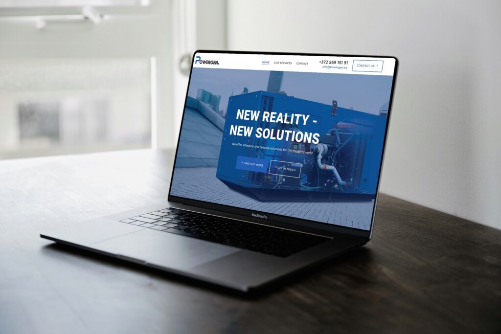 PowerGen website on a laptop
