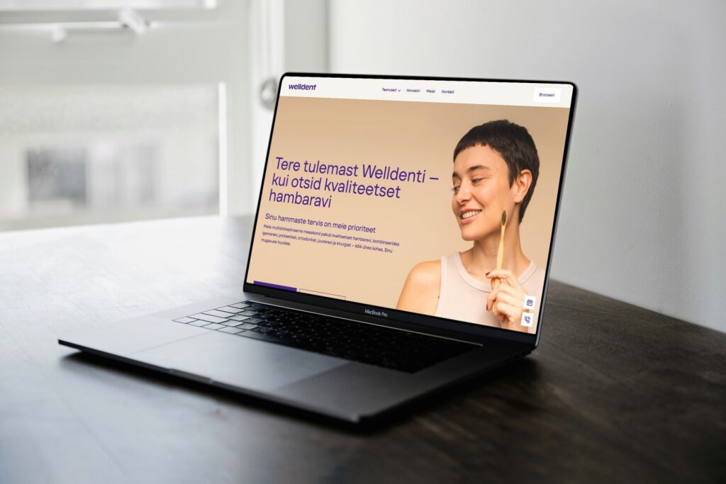 Welldent website on a laptop